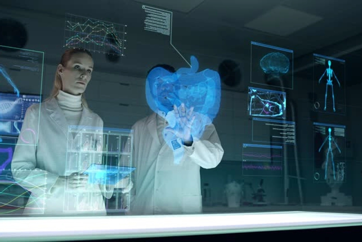 Professional holographic business workshop session